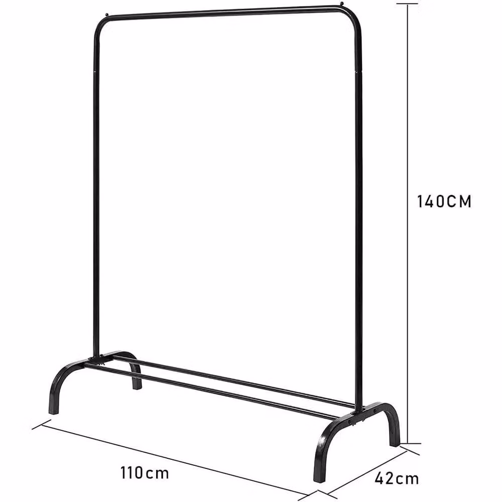 FLAVORA Black Matt Metal Heavy Duty Clothes Rail Stand, W/D/H: 50 x 50 x 140 cm – 2