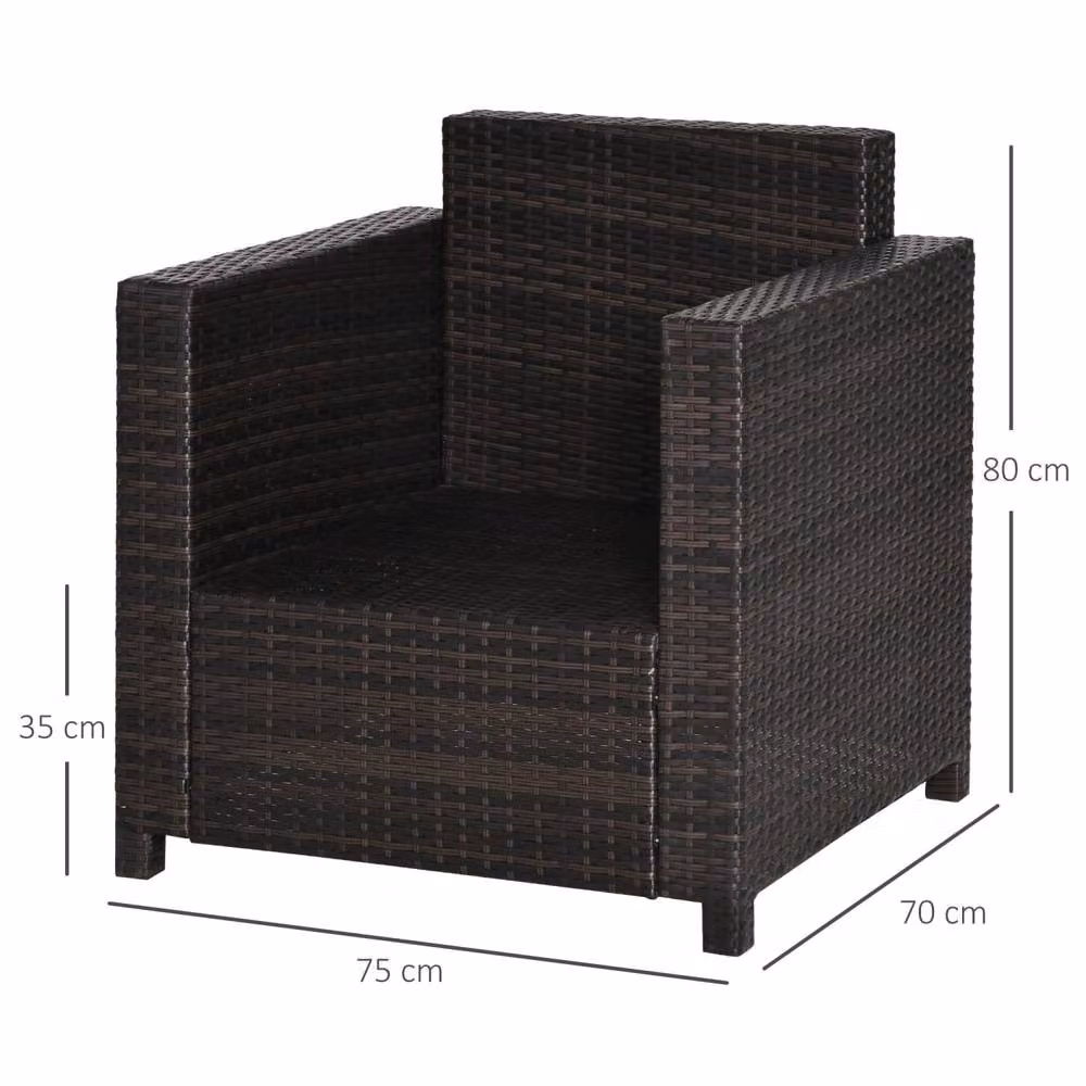 Wyld Haus Rado Mixed Brown PE Rattan Single Outdoor Armchair with Cream Cushions – 4