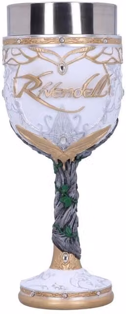 Nemesis Now Lord of the Rings Rivendell Resin Goblet in Green, White, Gold and Silver, Height: 19.5 cm