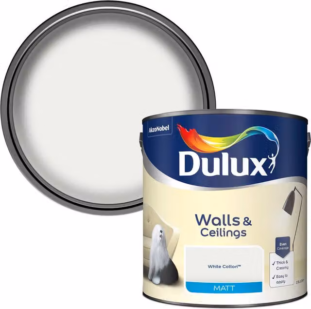 Dulux Matt Dispersion Emulsion Paint, White, 2.5 l – 1