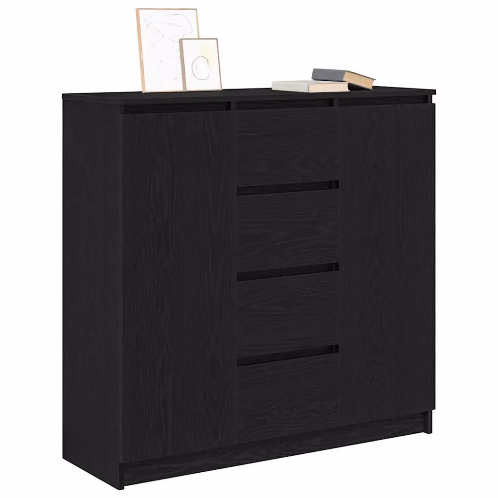 Berkfield Home Modern Sideboard with Drawers in Black Oak, W/D/H: 100.5 x 35 x 98.5 cm – 3