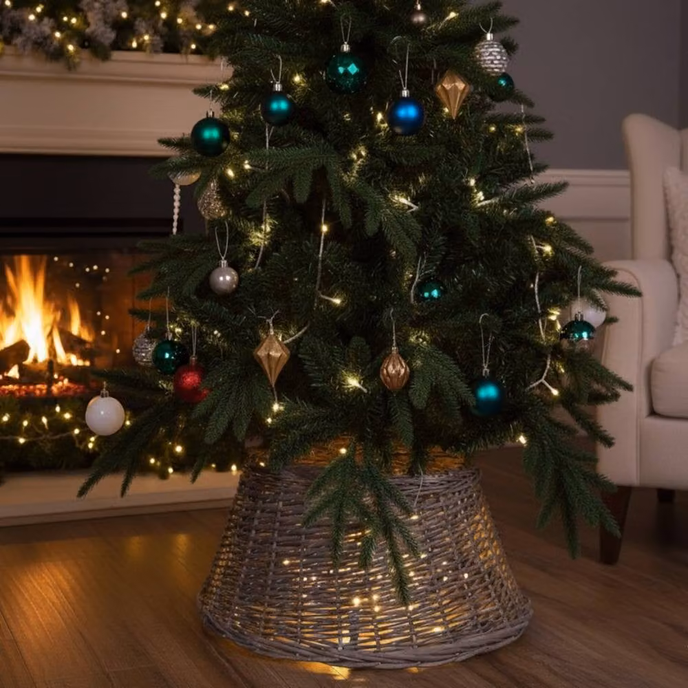 Pegdev Brown Wicker Christmas Tree Skirt Rattan Base Cover – 3