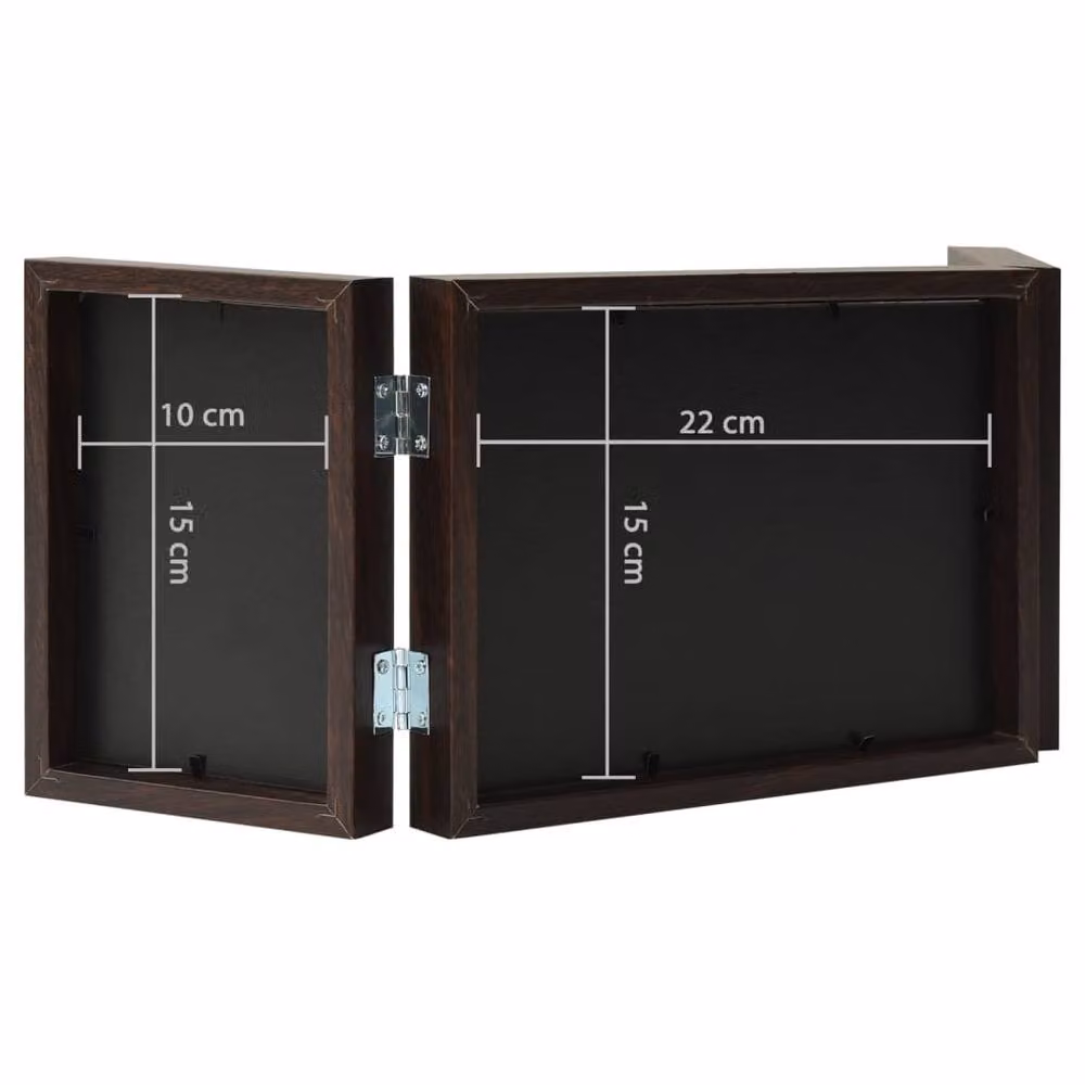Berkfield Home Trifold Photo Frame Collage in Dark Brown, W/D/H: 22 x 15 x 3 cm – 5