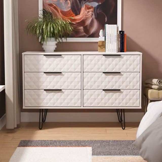 Harlequin Ready Assembled 6 Drawer Midi Chest in Kashmir Matt