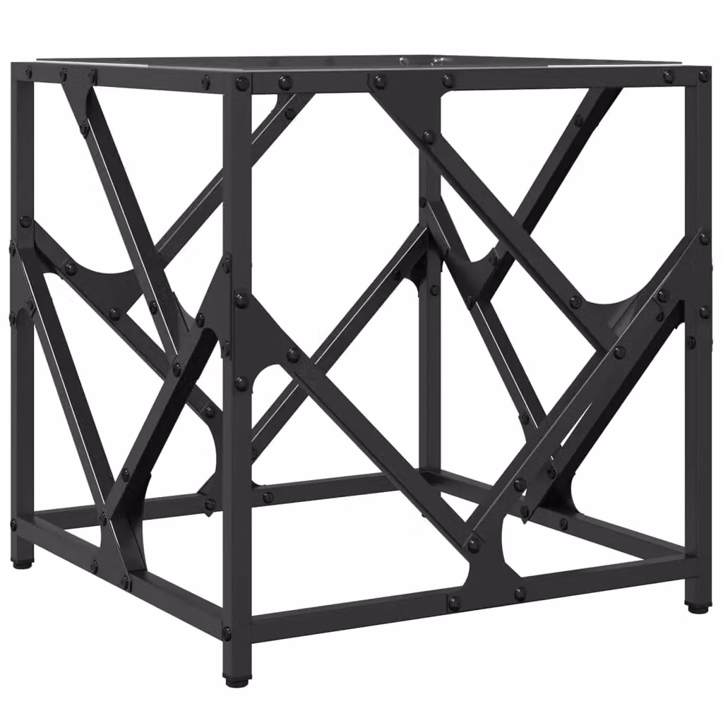 Berkfield Home Modern Square Coffee Table with Transparent Glass Top and Brown Steel Frame, W/D/H: 40 x 40 x 41 cm – 2