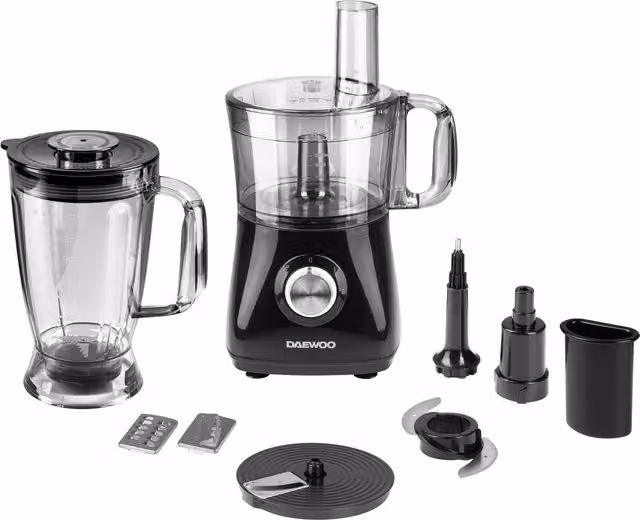Daewoo All-in-1 2L Electric Food Processor and Chopper with Blender Pitcher in Black – 1