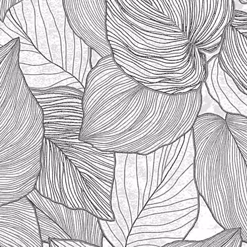 Erismann Collage Collection Non-Woven Abstract Floral Wallpaper in Grey, W: 53 cm, L: 10.05 m – 1
