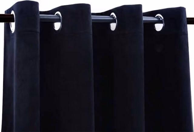 Berkfield Home Elegant Blackout Velvet Curtains with Eyelets, Black, 2 Pack, W: 140 cm, H: 225 cm