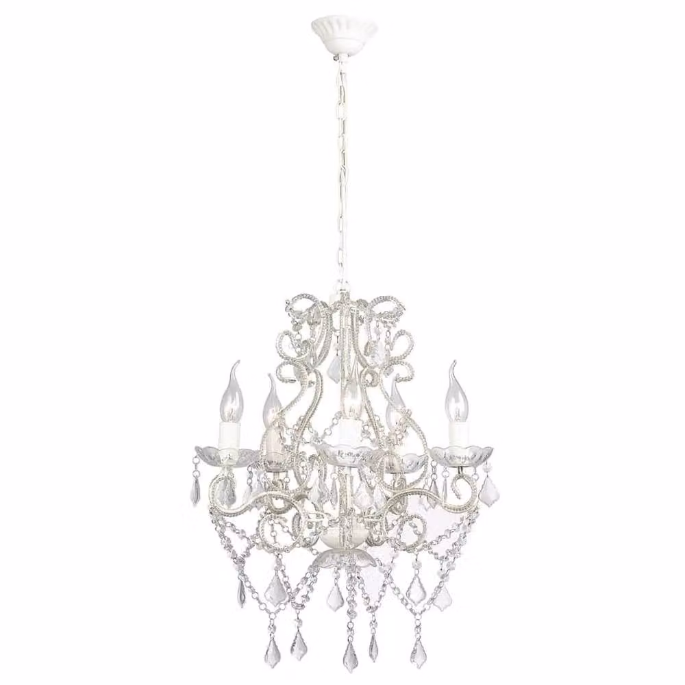 Berkfield Home Classic White Crystal Chandelier with 2800 Crystals and E14 Base – 2