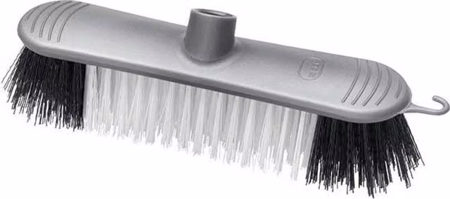 Addis Plastic Broom Head with Stiff Bristles in Metallic Silver