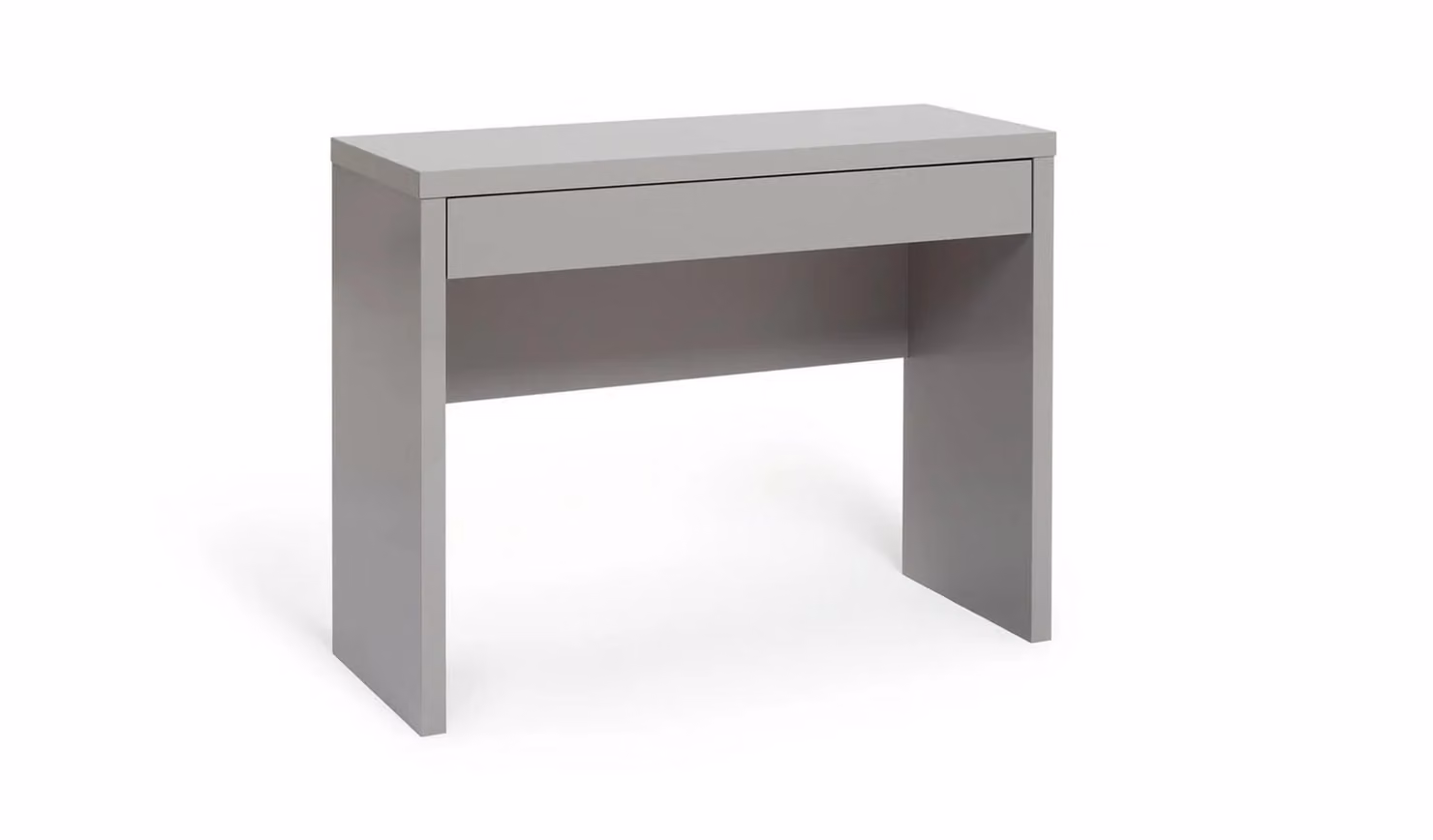 Jenson Modern Dressing Table Desk in Grey and White with Metal Accents, W/D/H: 120 x 45 x 75 cm