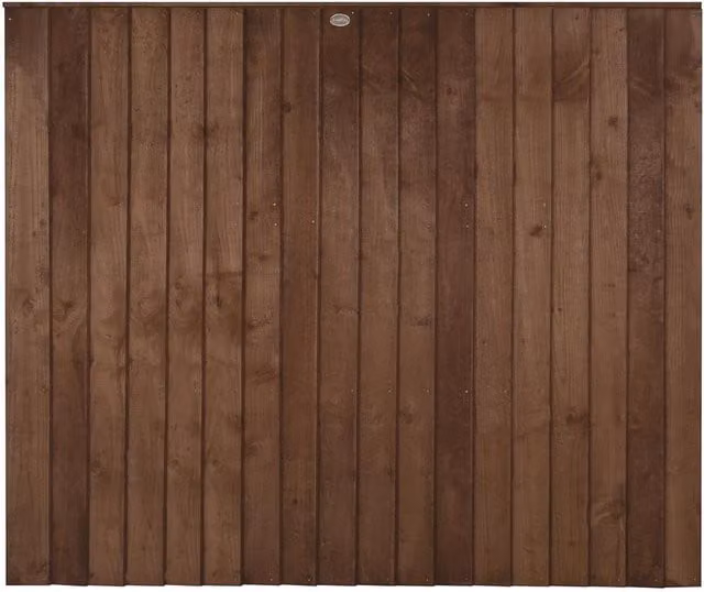 Forest Garden Brown Pressure Treated Vertical Board Wood Fence Panel, W: 1.54 m