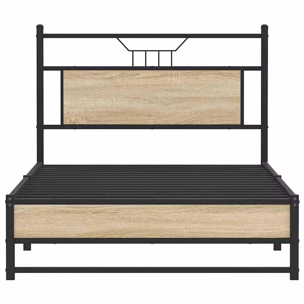 Berkfield Home Sonoma Oak Bed Frame in Brown, W/D/H: 107 x 203 cm – 3
