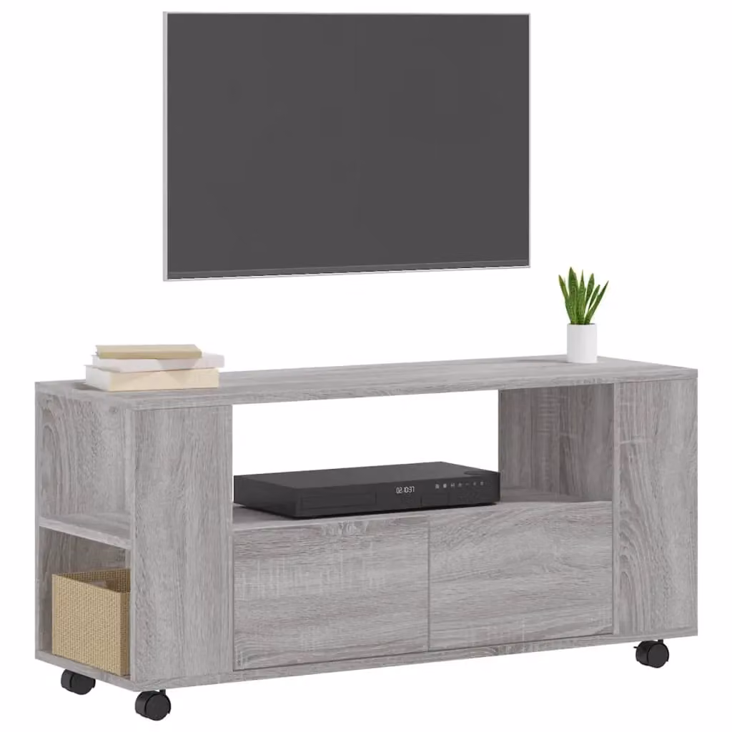 Berkfield Home Modern Grey Sonoma TV Cabinet in Engineered Wood W/D/H: 102 x 34.5 x 43 cm – 3