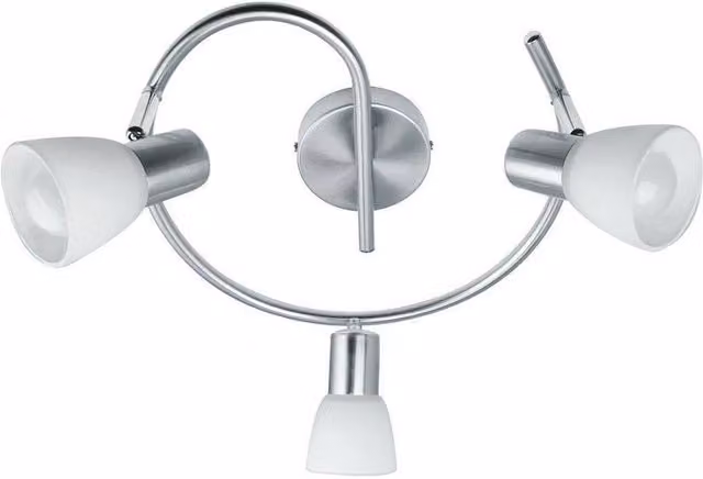 Netlighting SPOT 3 Light Multi Arm Semi Flush Ceiling Light in Grey and Nickel, W: 32 cm, D: 15 cm
