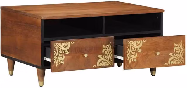 Berkfield Home Mango Wood Coffee Table in Brown, W: 80 cm, D: 54 cm, H: 40 cm
