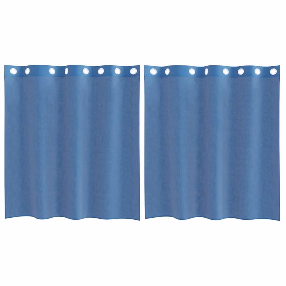 Berkfield Home Royal Blue Voile Fabric Panel Curtains with Eyelets, 2 Pack, W: 140 cm – 2