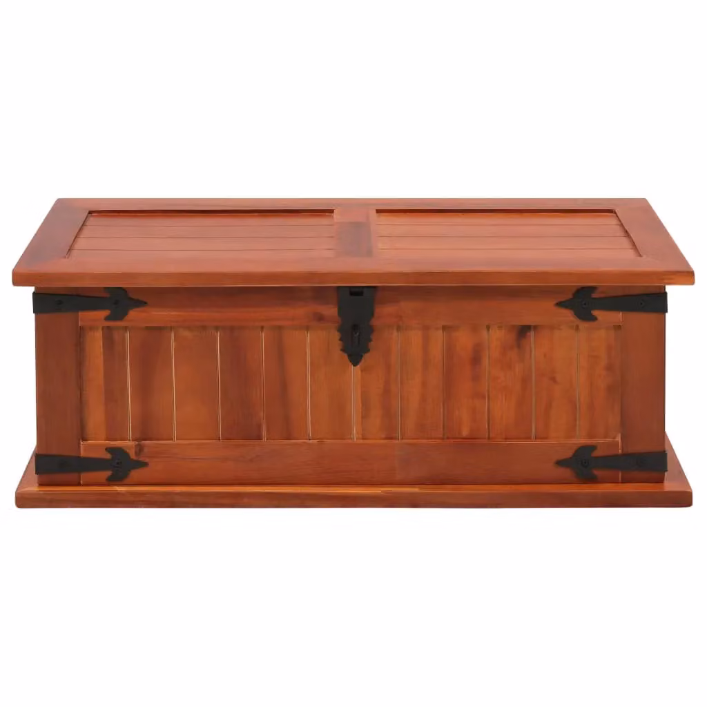 Berkfield Rustic Brown Solid Acacia Wood Storage Chest W: 60 cm, D: 25 cm, H: 22 cm – 2