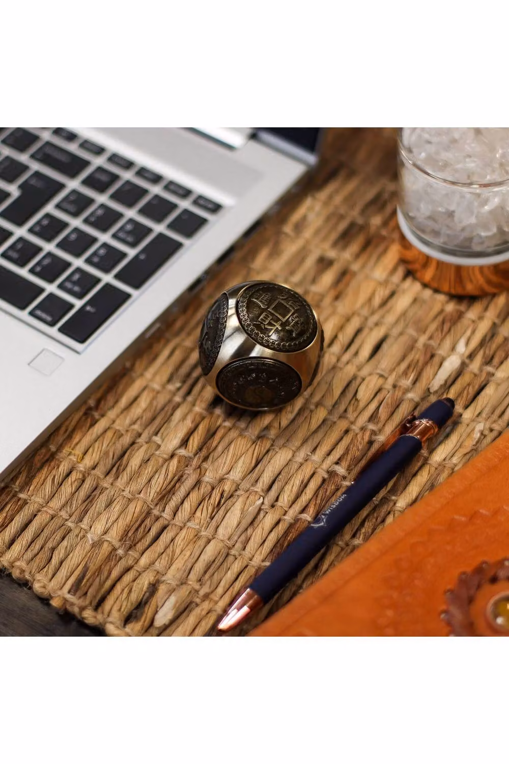 KDMD Feng Shui Fortune Large Wealth Dice Gold Metal Prosperity and Harmony Tabletop Decor – 3