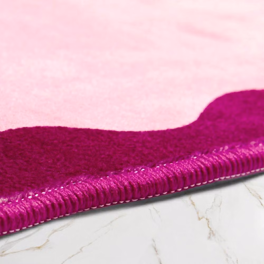 OHS Bow Velvet Bath Mat Soft Absorbent Shower Rug in Burgundy – 2