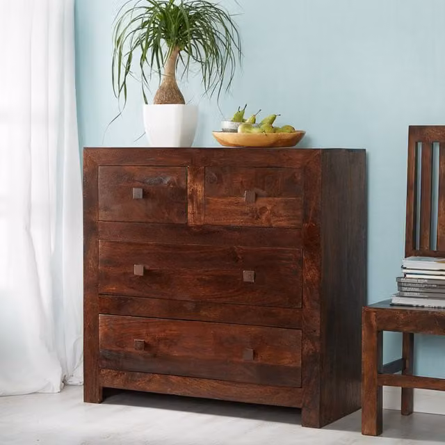 IH Design Rustic Brown Mango Wood Bedroom Furniture