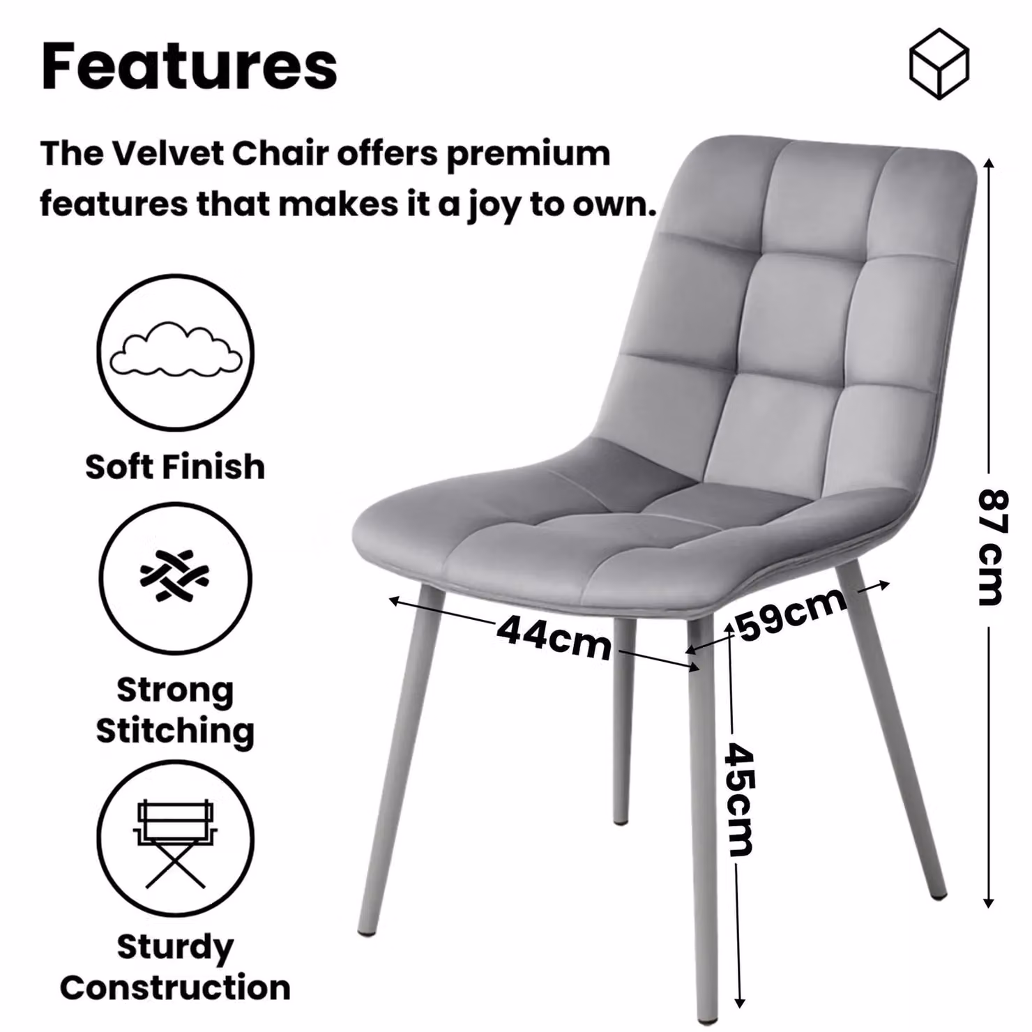 KOSY KOALA Brown Wooden Dining Set with 2 Grey Velvet Chairs and Padded Bench – 2