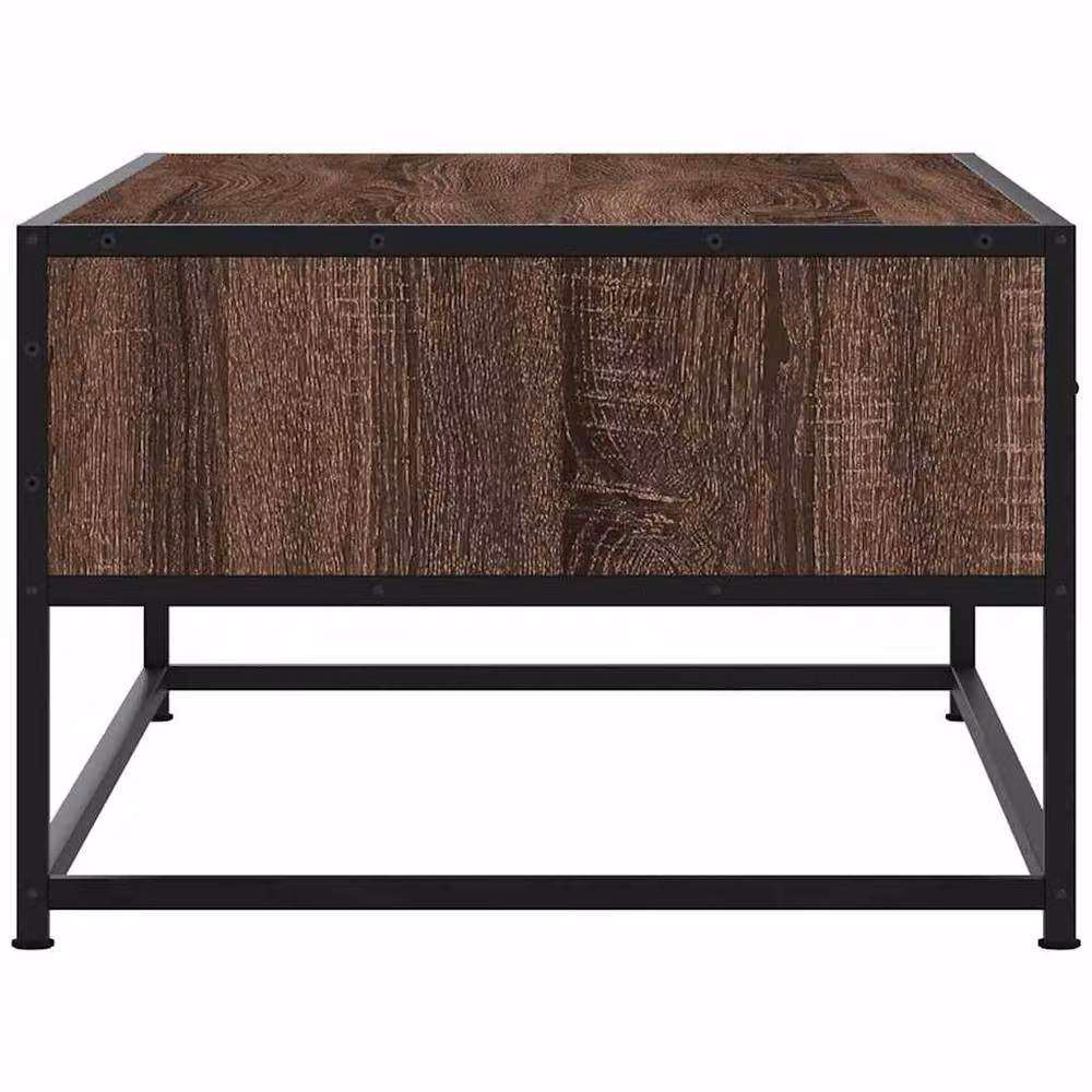 Berkfield Home Brown Oak Coffee Table with Metal Sled Base, W/D/H: 100 x 50 x 35 cm – 3