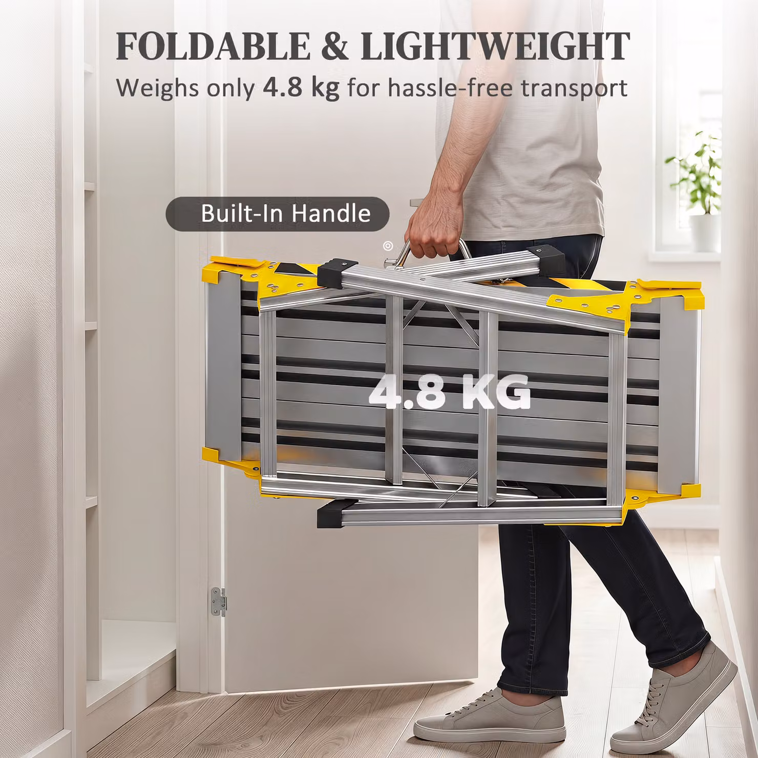 HOMCOM Foldable Aluminium Alloy Work Bench in Silver, W/D/H: 110 x 32 x 50 cm – 6