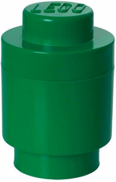 Lego Stackable Round 1-Stud Storage Brick with Lid, Green