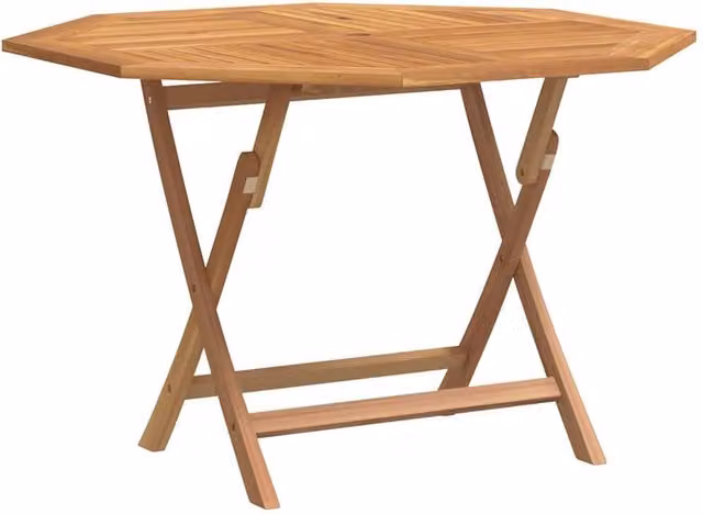 Berkfield Home Folding Garden Table in Brown Solid Teak Wood, W/D/H: 120 x 120 x 75 cm – 1