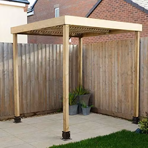Forest Garden Modular Wood Pergola in Brown, W: 197 cm, D: 204.5 cm, H: 197 cm – 2