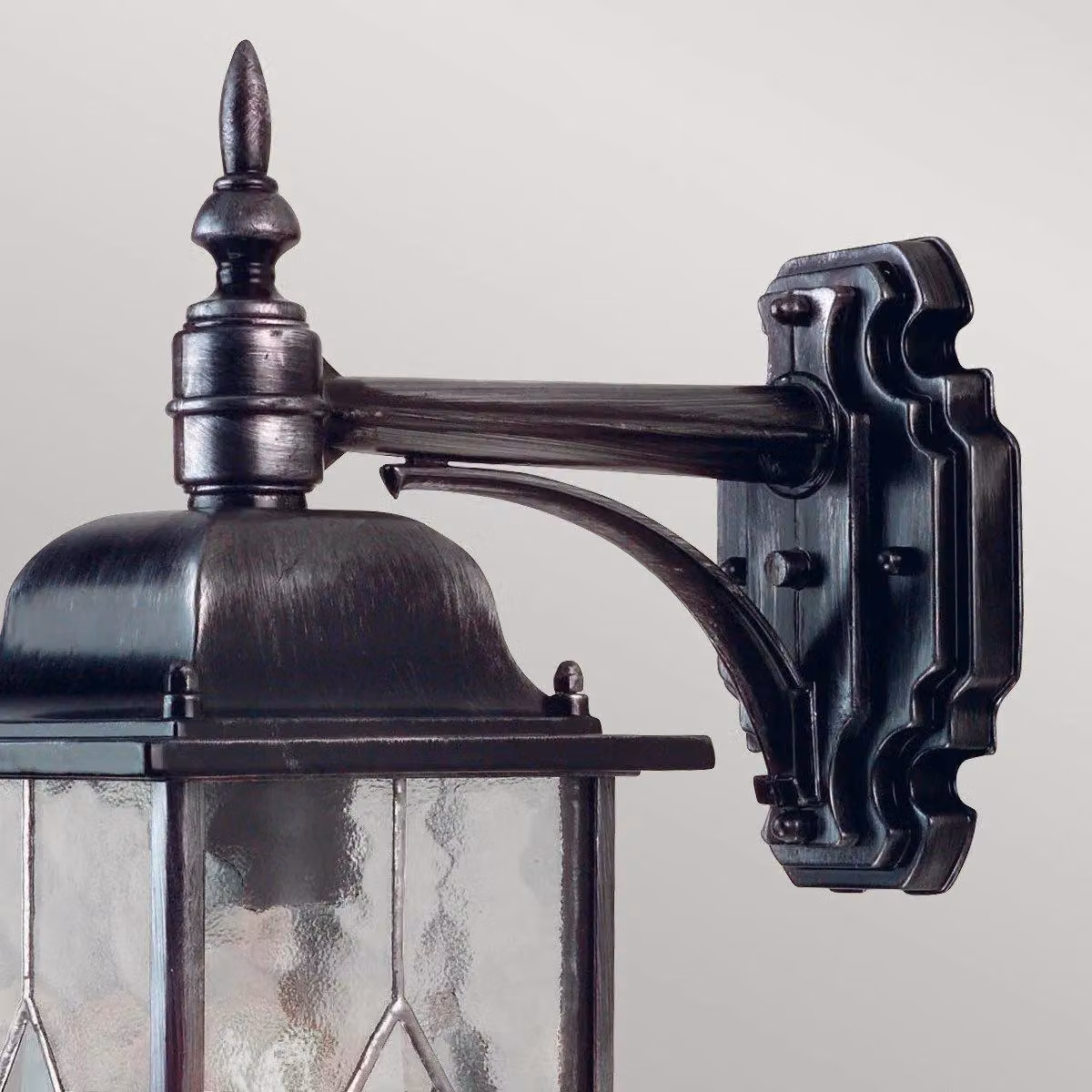 Netlighting Wexford Black and Silver Outdoor Wall Lantern Light with IP43 Rating and E27 Socket – 2