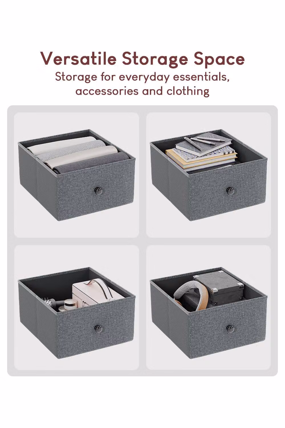 HD Designs Chorley 1 Drawer Bedside Chest in Grey Fabric and Metal – 5