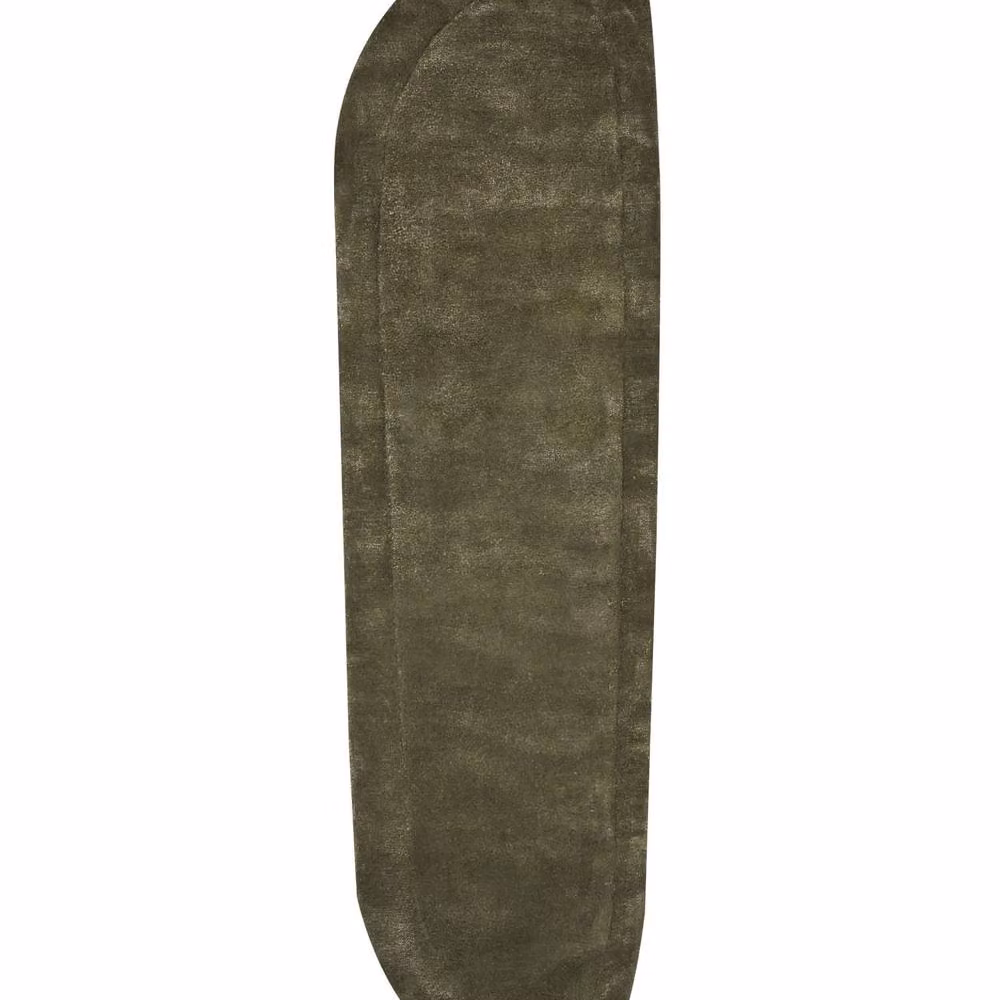 Wyld and Coco Green Hand-Tufted Oval Viscose and Wool Rug W: 80 cm, L: 250 cm – 2