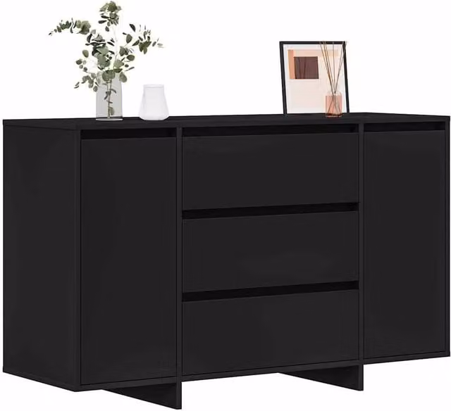 Berkfield Home Modern Black Matt Sideboard, W/D/H: 120 x 41 x 75 cm