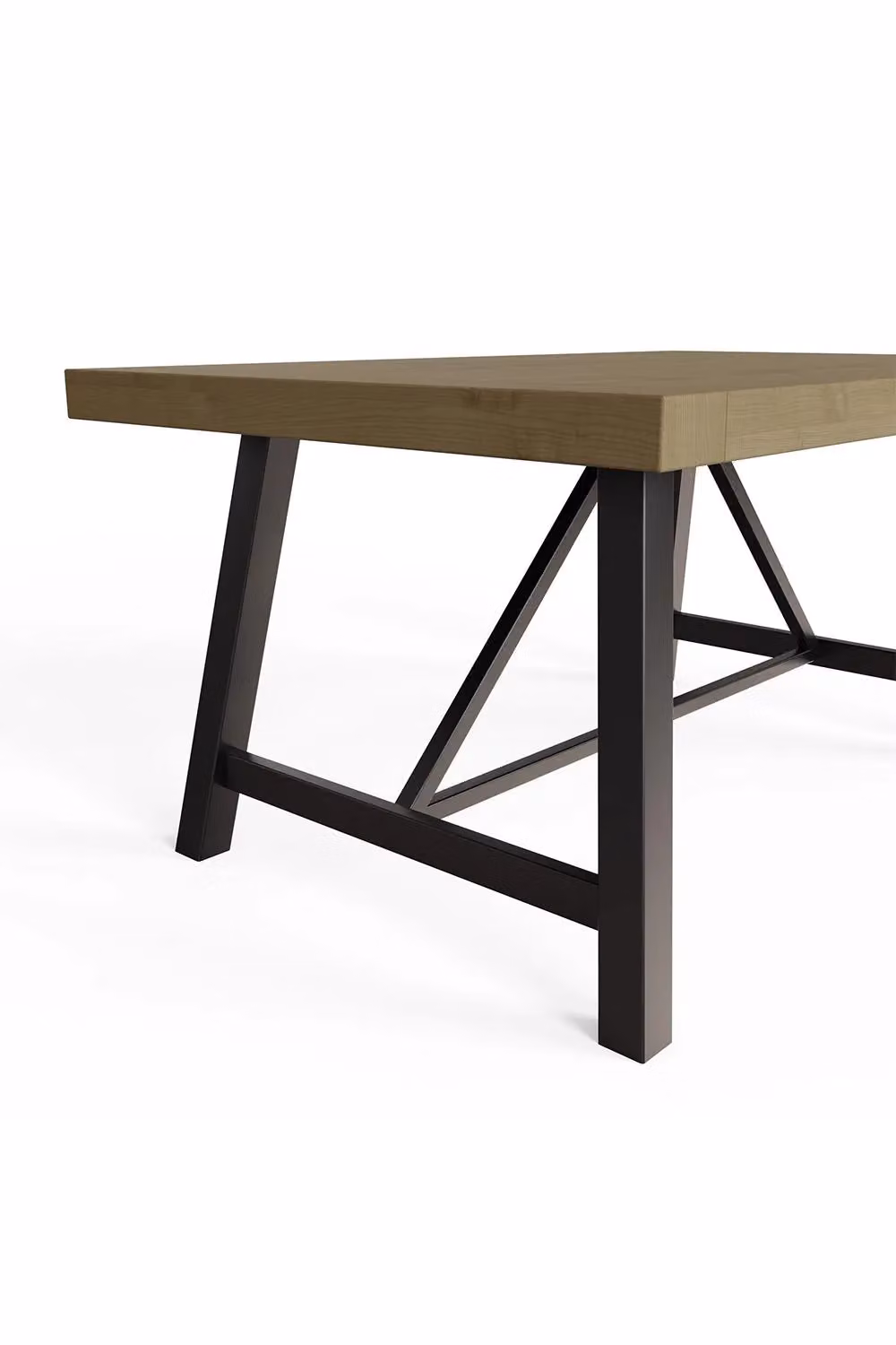 FWStyle Lowry Large Pine Fixed Top Dining Table in Brown, H 76 x W 160 x D 100 cm – 3