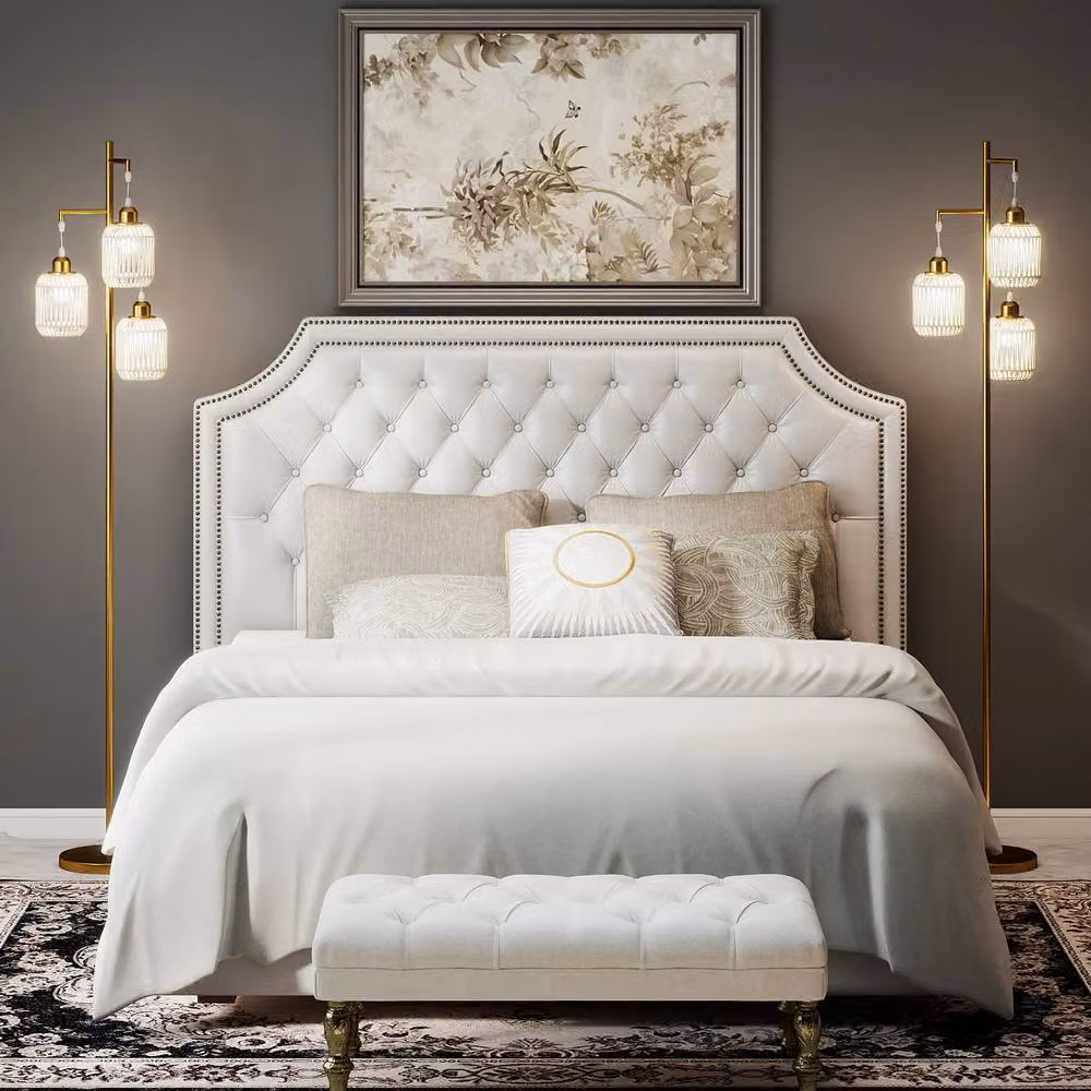 Costway 3-Light Farmhouse Floor Lamp in Gold with Foot Switch, Height: 173 cm – 4