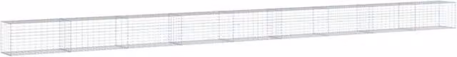 Berkfield Home Gabion Basket with Cover in Silver Galvanised Steel, W/D/H: 900 x 50 x 50 cm