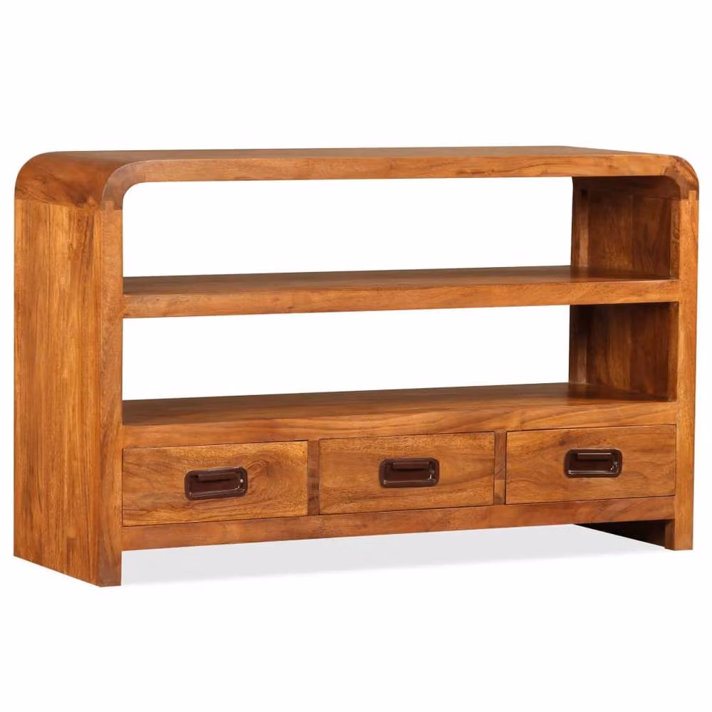 Berkfield Home Acacia Solid Wood TV Cabinet in Brown, W/D/H: 90 x 30 x 55 cm – 2