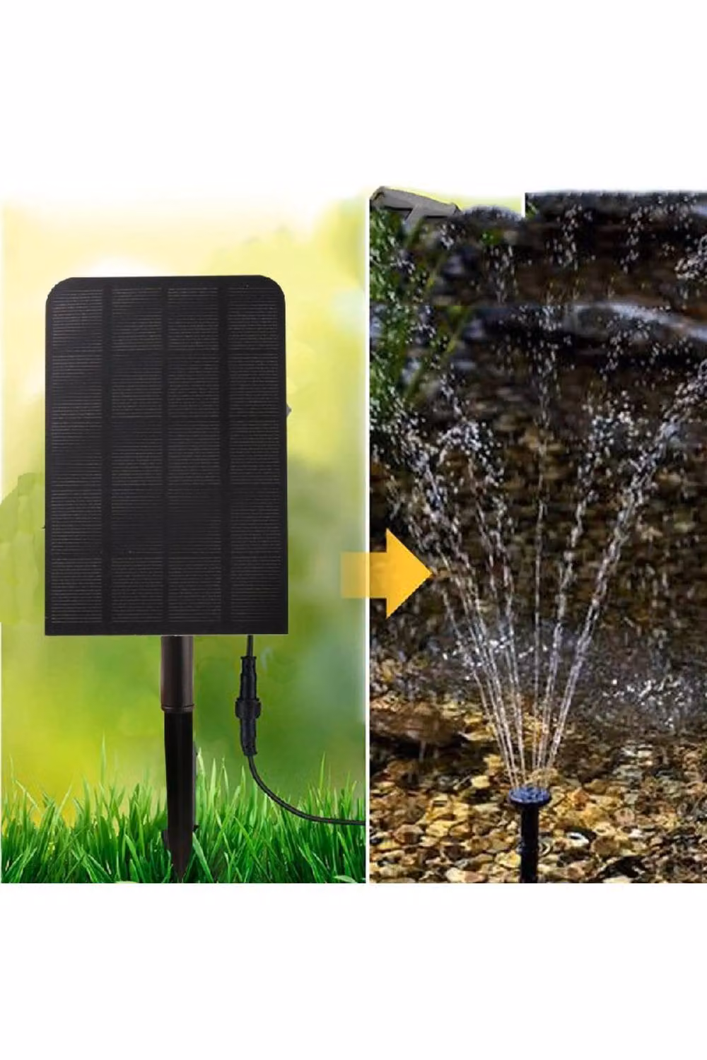 KDMD 2.5W Solar Powered Water Pump Fountain in Black for Garden Ponds – 2