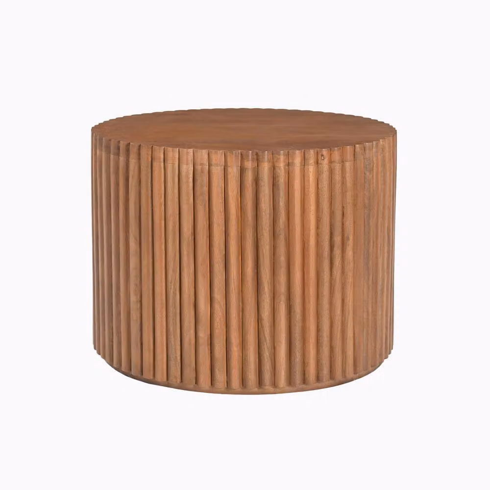 FurnitureboxUK Hood Round Walnut and Mango Wood Coffee Table in Brown – 2