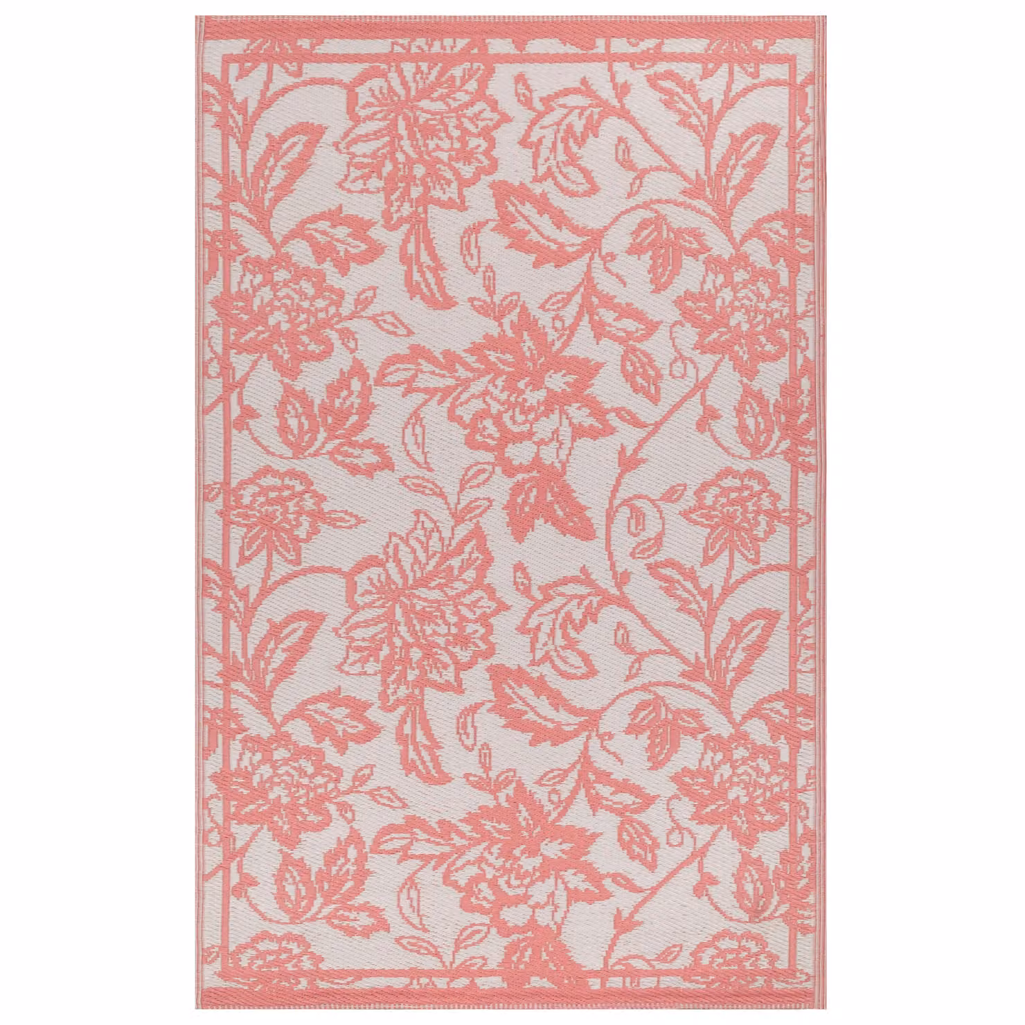Furn Anemone Woven Jacquard Floral Outdoor Rug, Multicolour Pink, W: 120 cm, L: 180 cm – 2