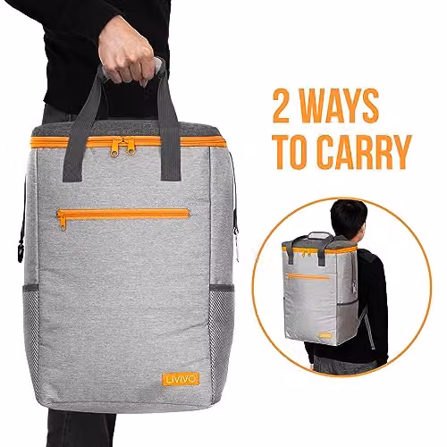 LIVIVO Premium 30L Insulated Cooler Backpack in Grey – 9