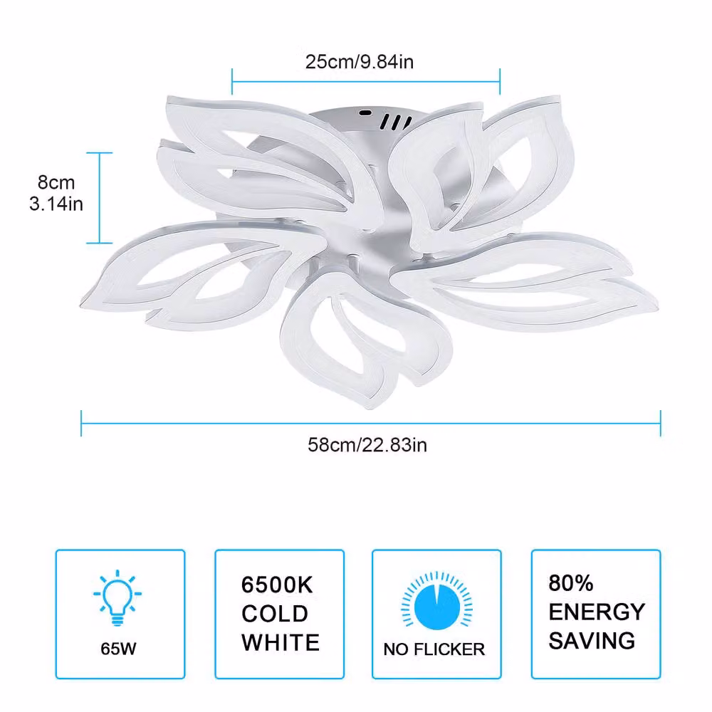 Pheashine Modern Acrylic LED Ceiling Light, Cool White 6500K, Length: 55 cm – 2