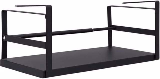FORGEVIO Expandable Metal Under Shelf Storage Basket, Black, W: 45-63 cm, D: 22 cm, H: 19 cm – 1