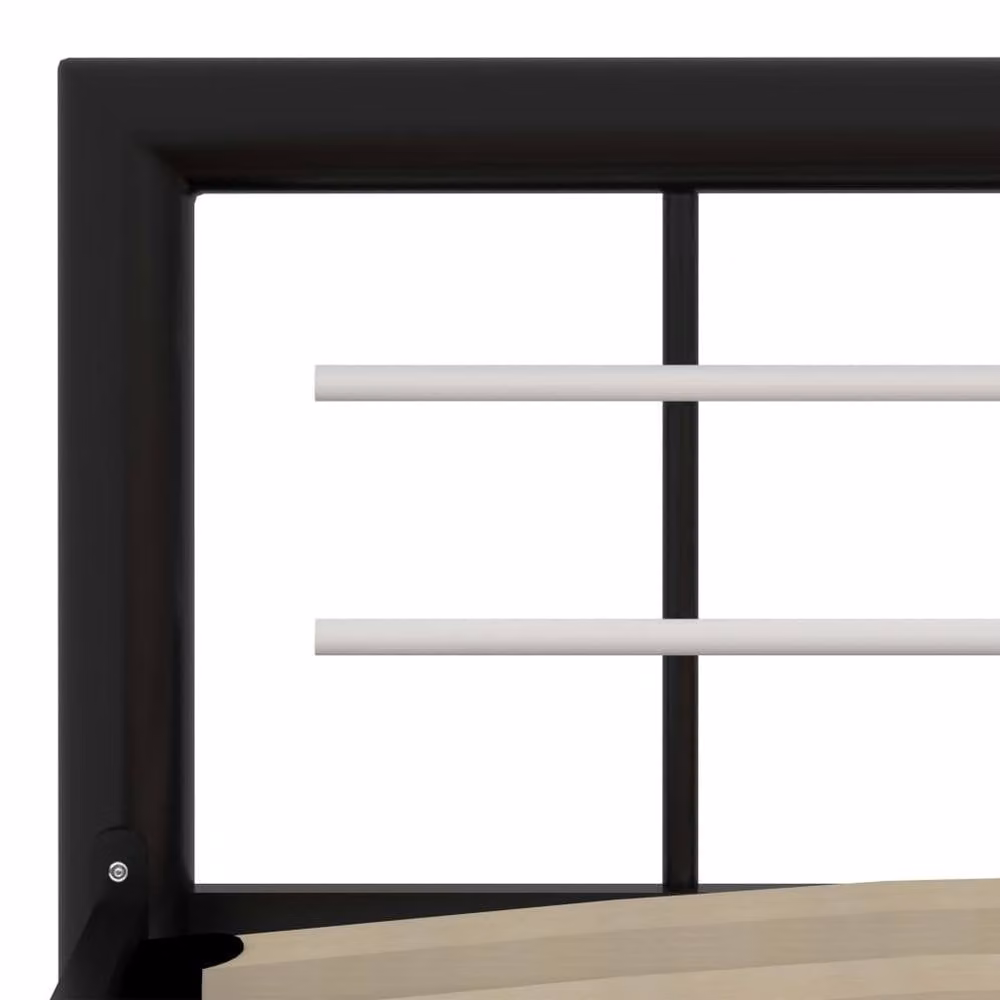 Berkfield Home Elegant Metal Bed Frame in Black and White, W/D/H: 180 x 200 x 65.5 cm – 3