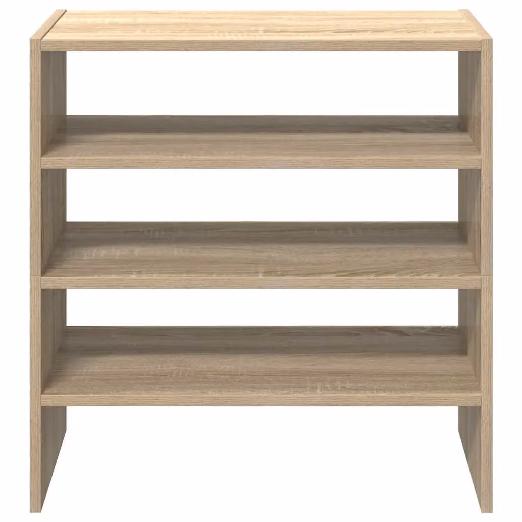 Berkfield Home Stackable Shoe Racks, 2 Pieces, Sonoma Oak, Brown, W: 60 cm, D: 30 cm, H: 30.5 cm – 3