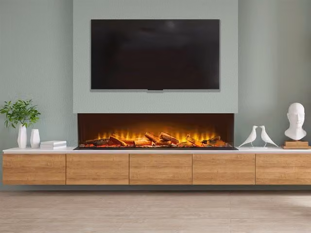 Acantha Aspire 125 Panoramic Media Wall Electric Fire in Black – 1