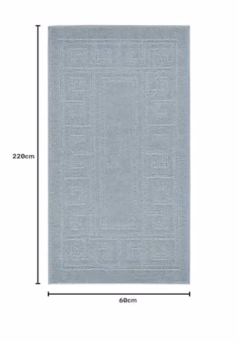 Desire Rugs Ivy Greek Key Non-Slip Washable Hallway Runner Mat, Silver, W: 60 cm, L: 220 cm – 2