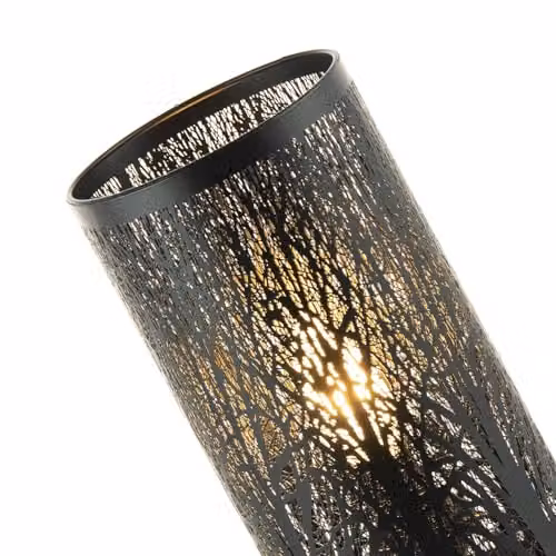 Happy Homewares Metal Forest Design Table Lamp in Black, H 30 cm x W 13 cm x D 13 cm – 2